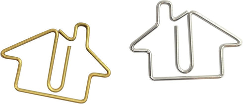 Calendars & More House Shaped Paper Clips, Real Estate Agent Office Supply Paperclips (Gold & Silver -100 Pack), 190 by Calendars and More