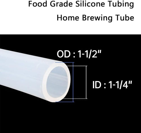 1-1/4" 1-1/2" (3.28Ft) Eoiips ID x OD Silicone Tubing, Food Grade High Temp Tube Hose for Home Brewing, Beer Line