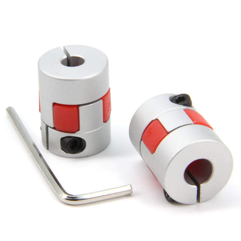 Zeberoxyz 2PCS Aluminium Plum Flexible Shaft Coupling, 6.35mm to 8mm Motor Connector for 3D Printer and CNC Machine