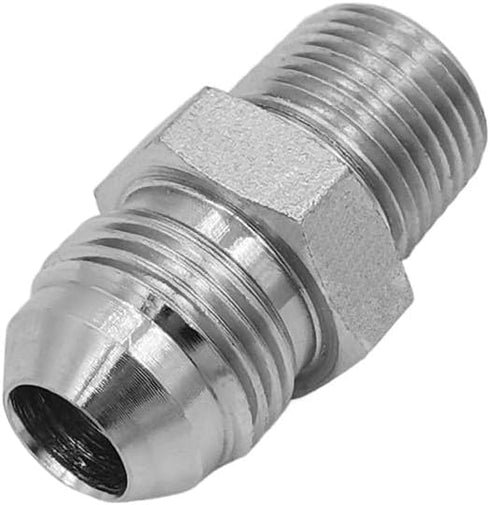 (2-PACK) 2404-08-06 Hydraulic Hose Adapter Fitting 1/2" Male JIC 37° Flare × 3/8" Male SAE Straight Pipe Connector