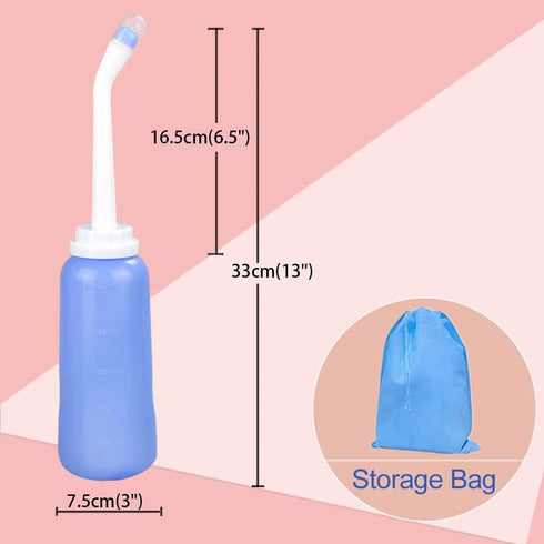 Handheld Personal Bidet Bottle, 500Ml for Gentle Postpartum Care & Cleansing, Portable Travel Bidet (Blue)