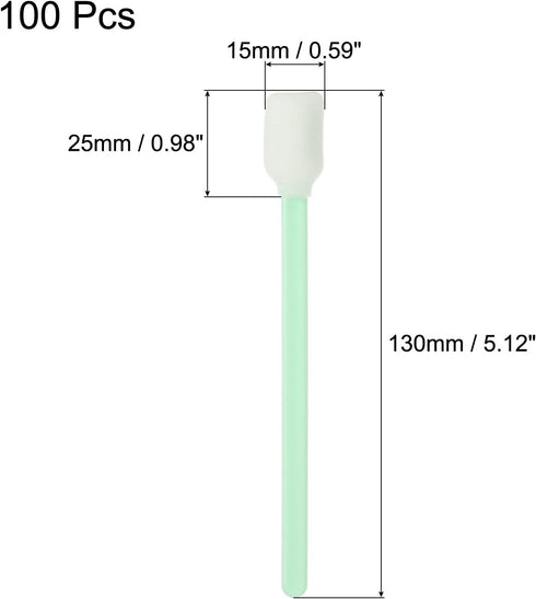 PATIKIL Cleaning Stick Foam Square Rectangle Sponge Stick 5.1" Multipurpose Cleanroom for Camera Sensors Printers Crafts Paintings Electronics PCB Pack of 100