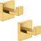 Angle Simple Towel Hook Brushed Gold 2 Pack, 304 Stainless Steel Square Robe Hook for Bathroom Use