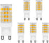 6pcs G9 LED Bulb 2700K Warm White, 30-40W Halogen Equivalent G9 Bi
