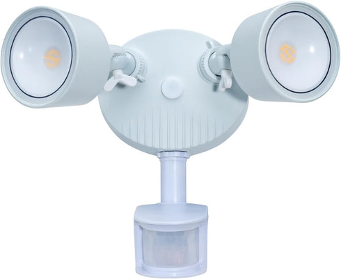 Topaz Dual Head LED Security Light with Motion Sensor, 24 Watt, 4000K, White