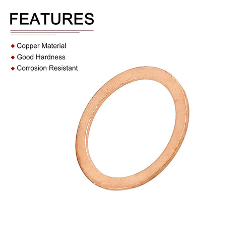 22mmx28mmx1mm Flat Copper Sealing Washers - 20Pack for Industrial Machinery M22 Screws, Copper Flat Ring Gaskets.