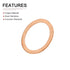 22mmx28mmx1mm Flat Copper Sealing Washers - 20Pack for Industrial Machinery M22 Screws, Copper Flat Ring Gaskets.