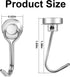 E BAVITE 30LB Magnetic Hook, New Upgraded Swivel Swing, 6 Pack, Strong Neodymium Magnet for Refrigerator, 60mm