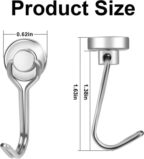 E BAVITE 30LB Magnetic Hook, 20 Pack, New Upgraded Swivel Swing Hook, Strong Neodymium Magnet for Refrigerator and