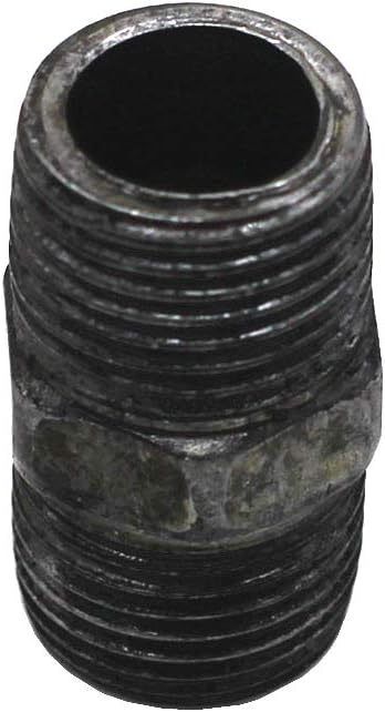 LONG TAO 10PCS 1/2" x 1.5" Black Malleable Steel Nipples for Industrial Piping Plumbing Supplies