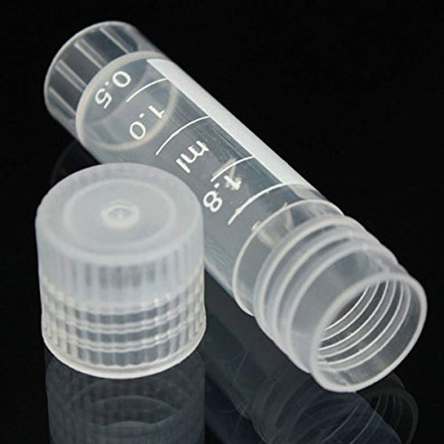 CynKen 20pcs 2ml Graduated Plastic Cryovial Tube with Cap, Self Standing