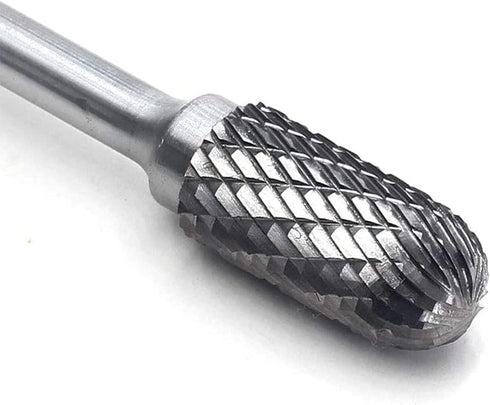 SC-5L6 Tungsten Carbide Burr - 6” Long Double Cut Carbide Burr File with 1/4 Shank Dia Cylinder, 1pcs