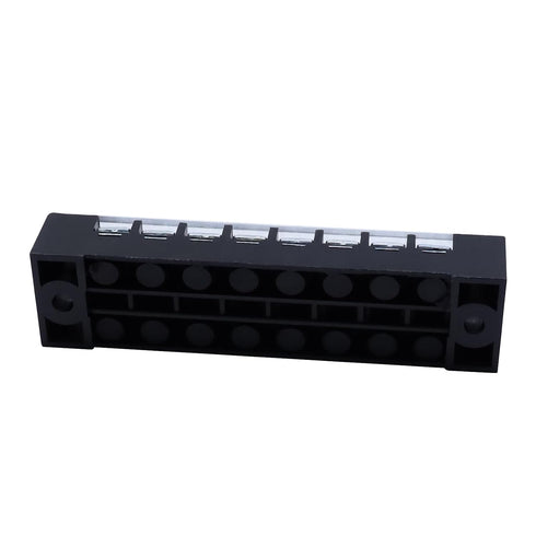 Antrader 10-Pack 8 Positions Dual Rows 600V 15A Wire Barrier Block Screw Terminal Strip with Cover TB-1508