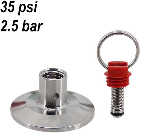 YUSUYTGQP 1.5" 17-100psi Processing(35psi) Adjustable Tri Clamp Pressure Relief Valve PRV End Cap - for Home Brewing