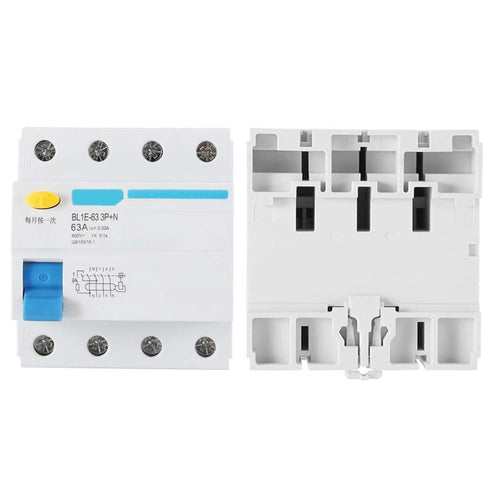 YWBL-WH BL1E-63 Current Circuit Breaker 3P+N 63A RCCB 230V 30mA Leakage Overload Short Circuit, Breaker