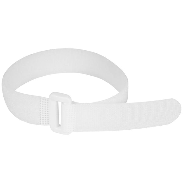 Reusable Cinch Straps 1" x 30" - 10 Pack (White) with Quality Hook and Loop Securing Straps & 2 Free Bonus Reusable