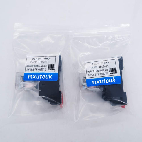 mxuteuk 2pcs HH54P AC 110V/120V Coil 14 Pin 3A 4PDT LED Electromagnetic Power Relay with Base
