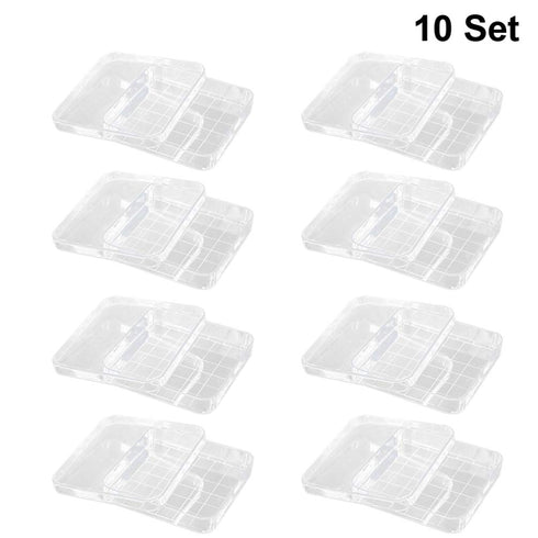 Scicalife 10 Sets Square Petri Dish with Lids, Plastic Material Container for School Lab Science Experiment