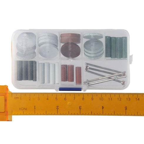 45Pcs Polishing Wheels Kit, Rotary Tool Accessory Set with 40Pcs Silicone Rubber Wheels and 5 Mandrel Shank