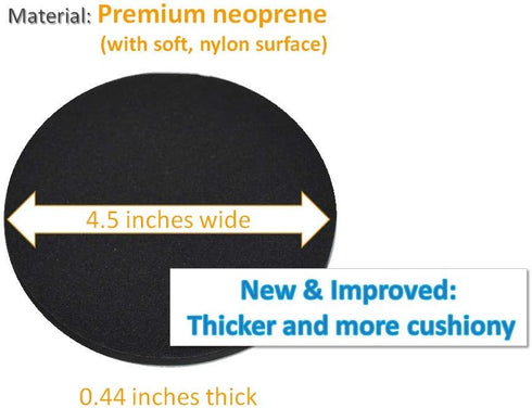 Elbow, Arm & Wrist Rest Cushioning Pads for Pressure Point Relief on Gaming & Work Surfaces, 2-Pack, Pitch Black