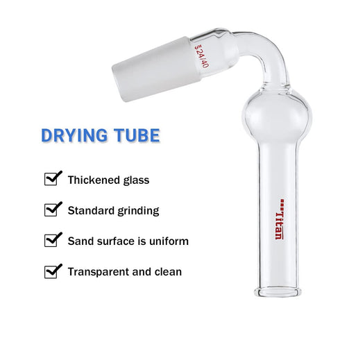 Glass Drying Tube Adapter 75 Degree Bent Lab Drying Tubes with 24/40 Standard Taper Joint Lab Glassware