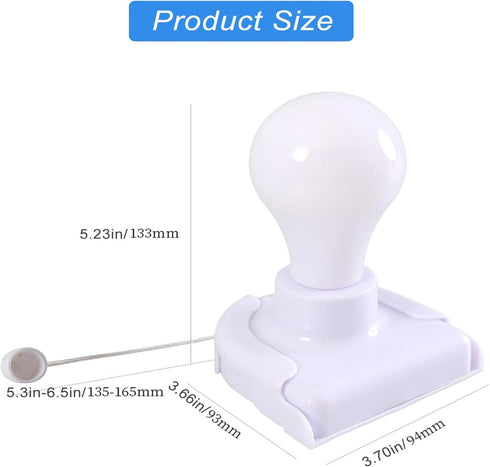 Shuwea 2 Pack Bulb, Closet Bulb, Battery Operated Light Stick-Up Battery Powered Wireless LED Light Self Adhesive Wall