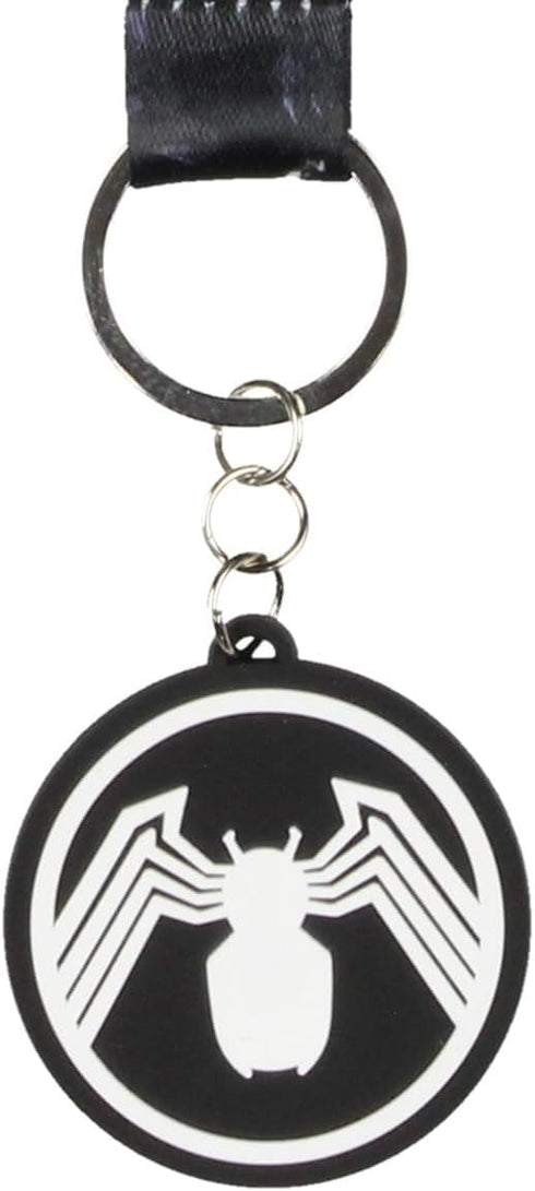 Bioworld Marvel Venom Wrist Strap Lanyard for Keys, 2" Rubber Keychain Hand and Wrist ID Badge Holder