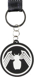 Bioworld Marvel Venom Wrist Strap Lanyard for Keys, 2" Rubber Keychain Hand and Wrist ID Badge Holder