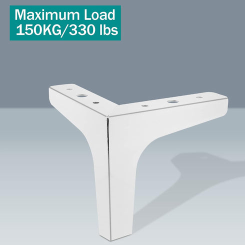Bivethoi 6 Inch 15cm Set 4, / Furniture Legs of Polished Chrome Metal Sofa Legs Modern Dresser Feet, Triangle Couch