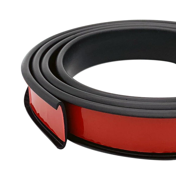 U Shape Edge Banding, Self-Adhesive Edge Trim for Plywood, Furniture, Cabinets, Black, 20Ft