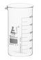 EISCO Beaker, 50ml - Tall Form with Spout, White, 5ml Graduations, Borosilicate 3.3 Glass