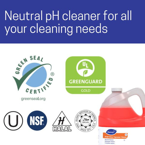 101109753 Commercial 1-Gallon Diversey Stride Citrus Neutral Cleaner, Floor Cleaner, Citrus Scent, Concentrate