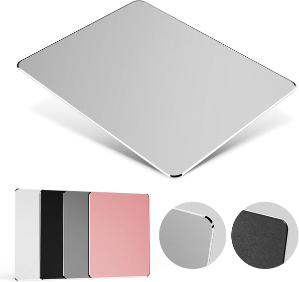 HONKID Hard Metal Mouse Pad for Desk, Aesthetic Rigid Mousepad with Stable Rubber Base
