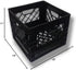 Intertrans 13x13x11 (4 Gallon/16 Blue Plastic Dairy Crate Quart, Stackable, Reinforced Handles, Heavy Duty)