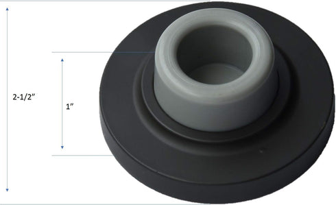 QCAA Heavy Solid Metal Wall Mount Concave Door Stop - 2-1/2" Diameter, ORB Oil Rubbed Bronze