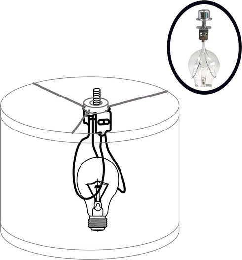 U/D Modern Silver Clip-on Lamp Shade Adapter - Round Design
