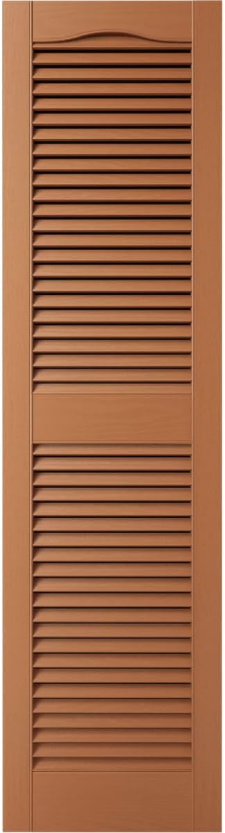 Builders Edge 14.5 36 471 in. W x in. H , Standard Cathedral Top Center Mullion, Open Louver Shutters, Includes