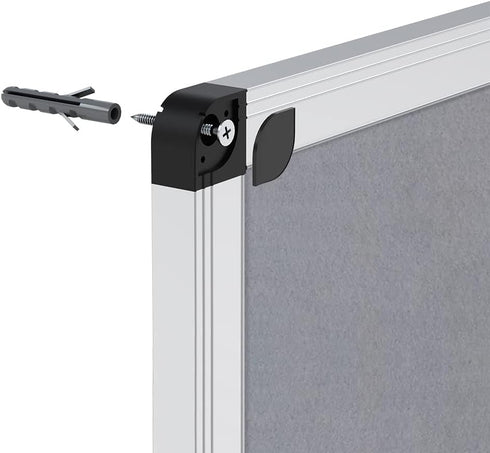 VIZ-PRO Notice Board Felt Gray - 36 X 24 Inches, Silver Aluminium Frame