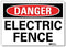"Danger - Electric Fence" Label by SmartSign, 10" x 14"