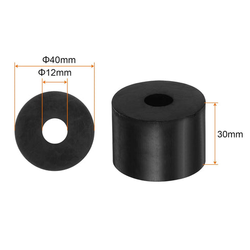8pcs Rubber Spacer 1.57 Inch OD 0.47 Inch ID 1.2 Inch Thick Neoprene Round Anti Vibration Isolation Pads Isolator Rubber Washers Bushings for Home Cars Boat Accessories, Black