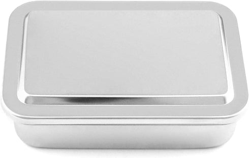 QWORK Stainless Steel Instrument Tray Organizer, 2 Pack 6" Instruments Solid Box with Lid, Square Sterilization Box Container for Lab Instrument Supplies
