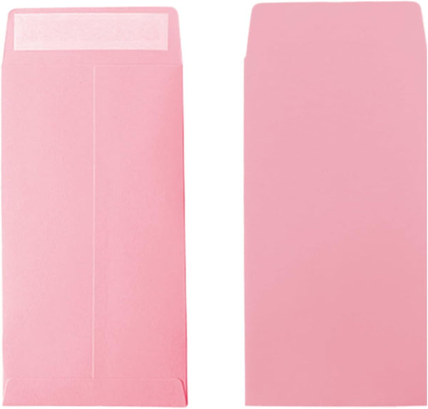 Cash Envelopes, 100 Packs 3.5x6.5 Inches, Pink Coin Envelopes, Seed Envelopes, Suitable for Budgets, Checks, Jewelry