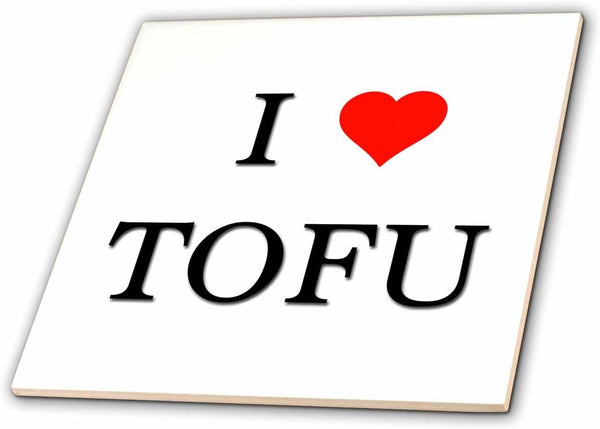 3dRose I Heart TOFU 4 Inch Ceramic Tile