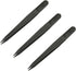 Utoolmart 3Pcs Black Plastic Anti-static Tweezers, Precision Slant Point Tip for DIY Beauty Craft Repair Tool