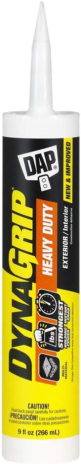 DAP 9Oz 27509 DynaGrip Heavy Duty Construction Adhesive, 9 oz, Off-White