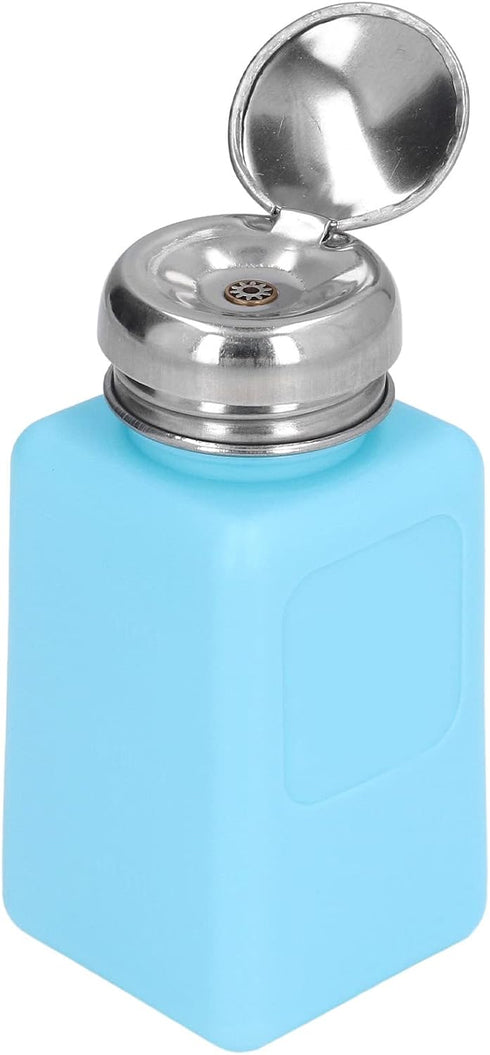 200ML Solvent Dispenser Press Type ESD Anti Static Bottle with Stainless Steel Lid (Blue)