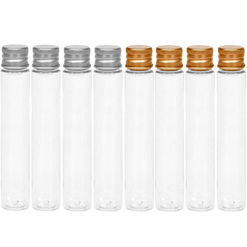 8 Pcs 110ml Clear Plastic Test Tubes 28 x 150mm with Screw Caps for Scientific Experiments, Bath Salts, Candy Storage