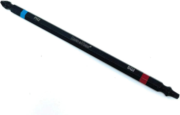 Rack-A-Tiers 70226BR Bulk Impact Bit, Double Ended Phillips #2 & Robertson #2 x 6"