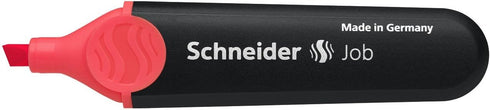 Schneider Job Highlighter, Chisel Tip, 1 + 5 mm, Black Barrel, Coral Ink, Box of 10 Highlighters (1502)