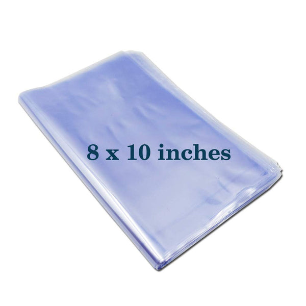 Shrink Wrap Bags - 100 Packs of Heat Shrink Wrap PVC Material, 8 x 10 Inches (Blue)